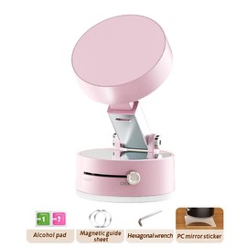 Mirror Phone Stand Selfie Makeup Mobile phone holder is sturdy and durable Adjustable Vacuum Magnetic Suction Cup Phone Mount, Hands-Free Magnetic Cell Phone Holder for Car/Gym/Mirror/Smoot:_White