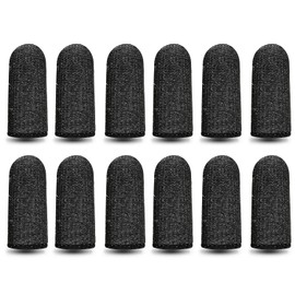 RIVIEVAL 12 Pieces Finger Cots, Reusable Thumb Protector Non Slip Finger Protectors Breathable Finger Cots Cut Resistant Protection for Work, Kitchen, Garden, Sculpture (Black)…
