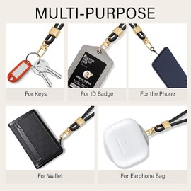 Premium Anti-Sweat Multi-Purpose Lanyard - Heavy Duty Stainless Steel Key Chain for Teachers, Fisherman & Outdoor Enthusiasts - Adjustable ID Badge Holder for Car Keys, Mobile Wallet, School Use