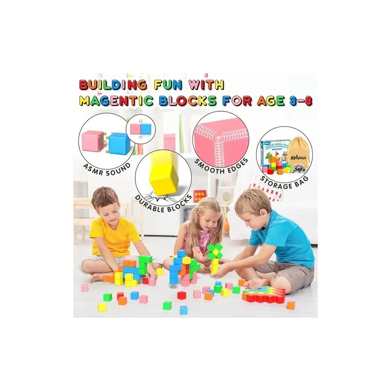 Bloques Magnéticos De Construcción Montessori Crafties 48pz