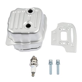 1140 140 0657 Exhaust Muffler Compatible with Stihl MS311 MS391 Chainsaw, Chainsaw Silencer Parts Metal Including (Muffler+Gasket+Spark Plug+Screw) Replace 11401400657 1140-140-0657