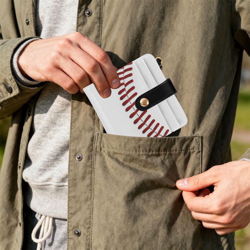 YANENDIE Baseball Print Wallet for Women, Small Slim PU Leather