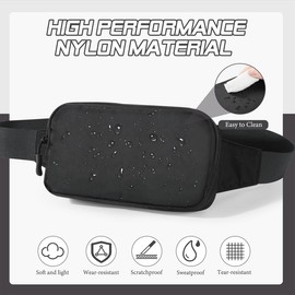 MoKo MoKo Fanny Packs for Women Men, Fashion Running Waist Packs, Crossbody Mini Bag Fanny Pack Belt Bag with Adjustable Strap for Running Outdoors Workout Travel Hiking Cycling, Black