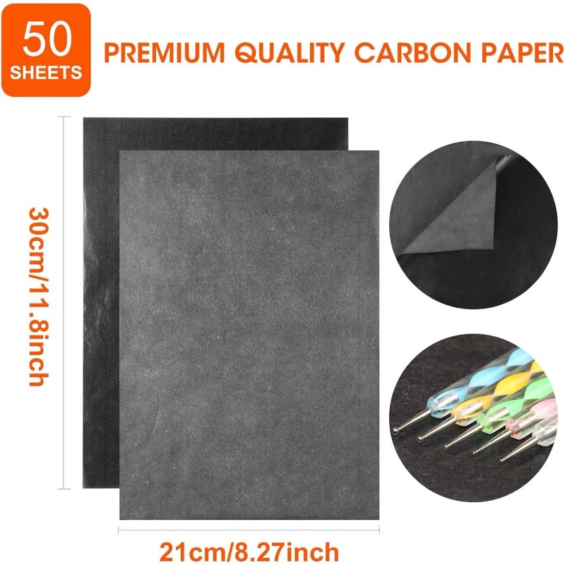 Unbranded 50 Sheets Carbon Paper Black Graphite Paper Transfer Tracing
