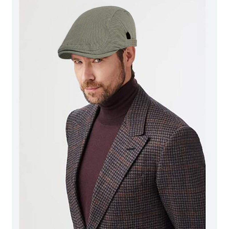 DIYDECAL Cotton Newsboy Flat Caps for Men, Womens Cabbie Driving