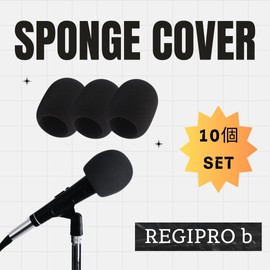 Regipro b Microphone Windshield Sponge Cover, Normal Type, Karaoke, Speech, Inner Diameter: 1.4 inches (35 mm), Black (5)
