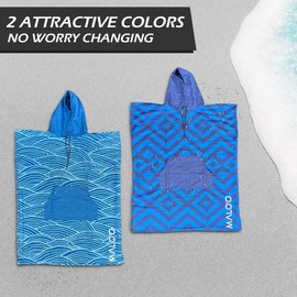 Malo'o Nalu Surf Poncho Changing Robe with Hood - Soft & Warm -Children & Adult Sizes-Changing Towel & Poncho