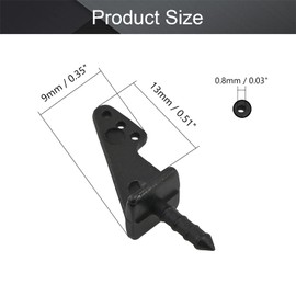 Fielect 10pcs Airplane Control Horn, 13x9mm Nylon Horns with 3 Holes 0.8mm for RC Airplane Parts Black