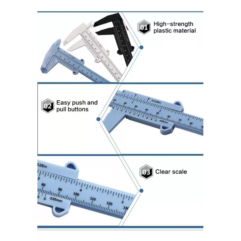 KFMX Calibrador Vernier Medidor Para Cejas Extensión De Pestañas
