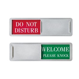 Ziranee Privacy Sign,DO NOT DISTURB/WELCOME PLEASE KNOCK Sliding Door Sign for Home Office Restroom Conference 7 x 2 inches