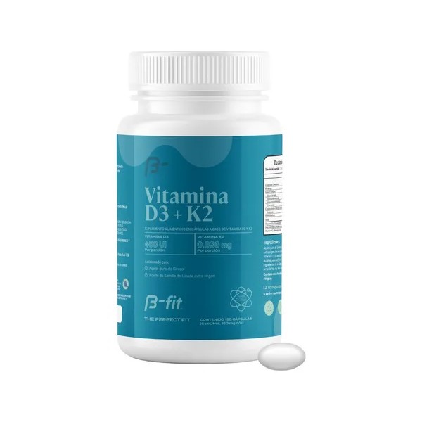 B-fit Vitamina D3 Y K2 120 Caps Con Aceite Linaza