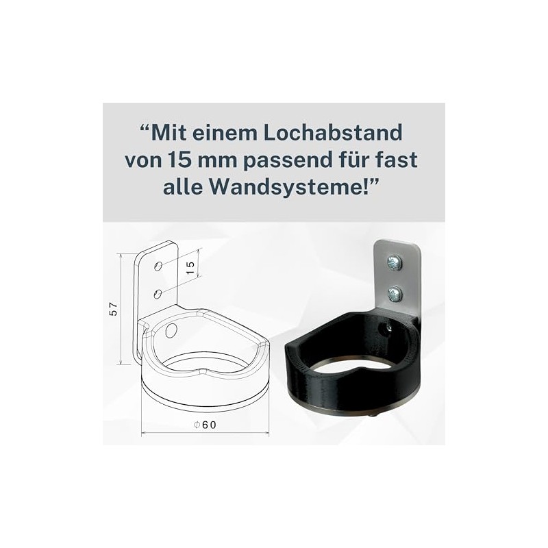 Stainless steel wall mount suitable for Bosch GSR12V-15 and many