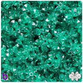 BeadTin Forest Green Transparent 12mm Sunburst Craft Beads (400pcs)