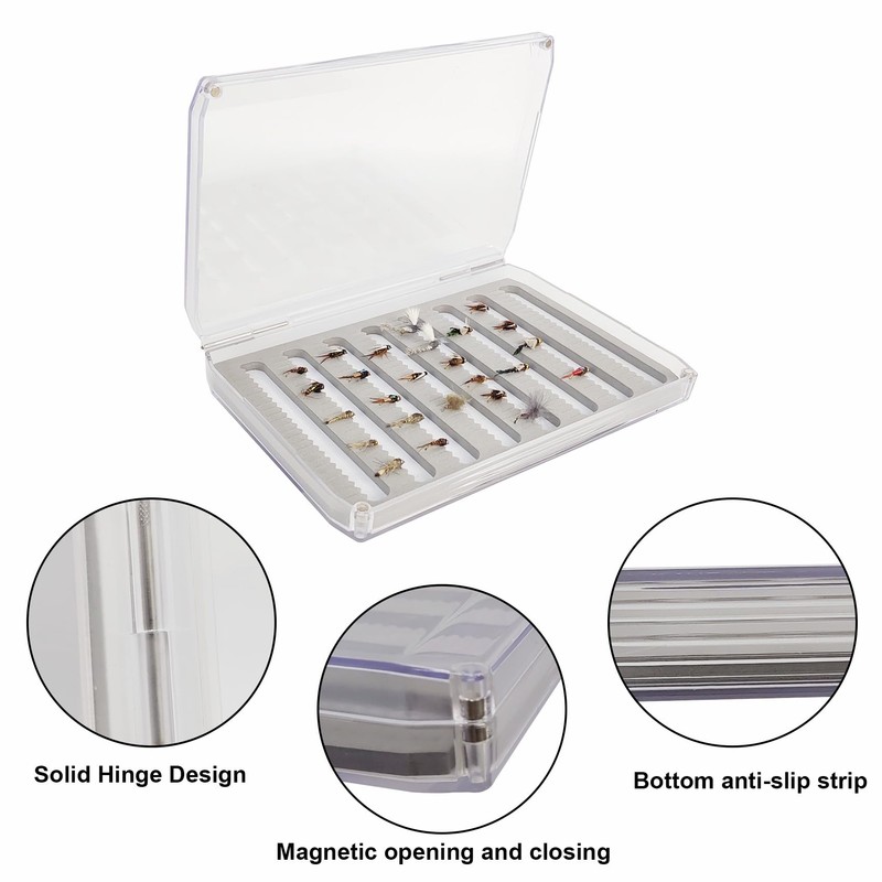 Aventik Deep Clear Fly Fishing Box Magnetic Closure, Fly Tackle