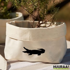 Huuraa Organizer Krokodile Silhouette Geschenk 3 Liter Medium Canvas Baumwolle Krokodile Geschenkidee