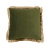 SARO LIFESTYLE Velvet Fringe Throw Pillow Cover