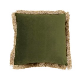 SARO LIFESTYLE Velvet Fringe Throw Pillow Cover