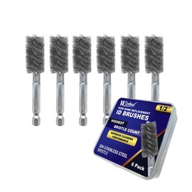 WICKED Professional ID Copper Tube Pipe Cleaner Replacement Brushes (1/2” (6-Pack))