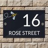 Badgemaster Modern Anthracite House Number Sign Plaque Stainless Steel Standoffs
