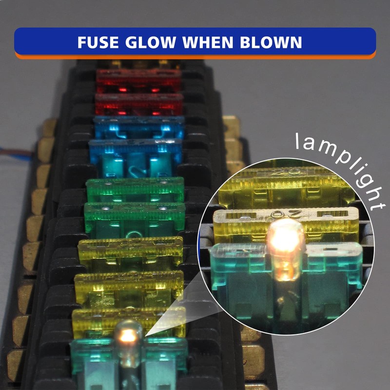 BUSY-CORNER 50 Piece Glow Fuse Standard Blade Automotive Fuse -