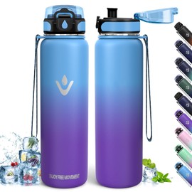 Stainless Steel Water Bottle, 1 Litre BPA-Free, Thermos Flask, Leak-Proof, Double-Walled Insulation, Insulated Flask, Water Bottle, 18/8 Stainless Steel, Thermos Flask for Hiking, Running, School
