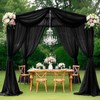 MODFUNS Black Wedding Arch Draping Fabric 5x20ft 4 Panels Chiffon