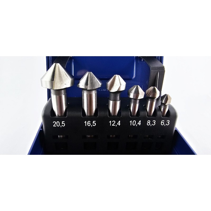 WRS Quality Countersink Set, Industrial Quality, in Rose Plastic Cassette,