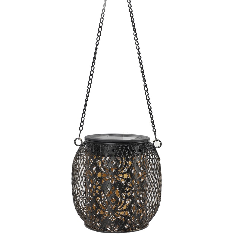2pcs Outdoor Hanging Solar Lanterns IP65 Waterproof Solar Wrought Iron