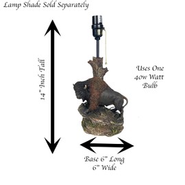 Urbalabs Black Buffalo Cowboy Hunter Rustic Accent Western End Table Standing Table Lamp Farmhouse Nightstands Living Room End Tables Lamps for Bedrooms Office Lamp Only (Buffalo)