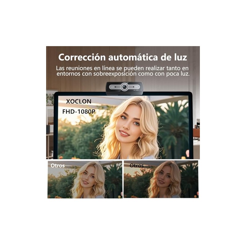 Full HD 1080P cámara web para computadora portátil con micrófono,