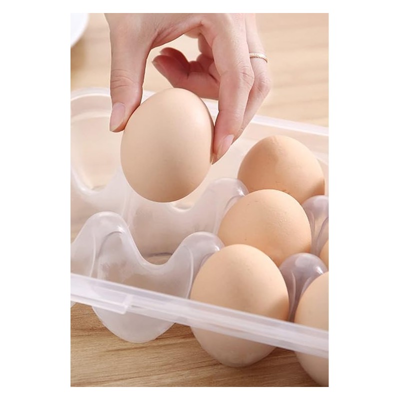 2-Pack Egg Storage Containers with Lids - Clear Plastic Egg