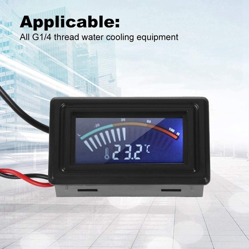Water Cooling Pointer Display, Thermometer Temperature Detector with Waterproof Probe