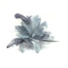 Pretty Cool - Grey Flower & Feather Comb Fascinator