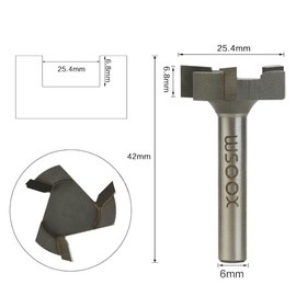 WSOOX 6 mm Shank Face Milling Cutter for Router, 3 Flutes 1 Inch Cutting Diameter, CNC Planer Cutter Spoilboard Milling Cutter Flattening Cutter Surface Bit