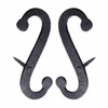 Pair Shutter Dog Scroll Black Hand Forged Iron Masonry |