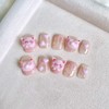 Handmade Press On Nails Short MouyouGlow, Square Round Kawaii Cute
