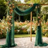 Loopiske 2 Panels Emerald Green Wedding Glitter Arch Draping Fabric