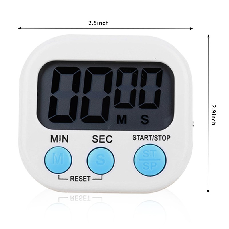 SULIVES 4PCS Digital Kitchen Timer Magnetic Backing Stand Timers, LCD