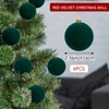 6pcs Velvet Christmas Balls 2.36 Inches Flocked Christmas Hanging Ornaments