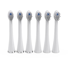 Waterpik Genuine Compact Size Replacement Brush Heads With Covers for Sonic-Fusion Flossing Toothbrush SFRB-2EW, 6 Count White