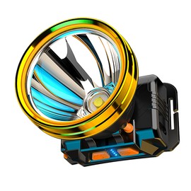 Rechargeable Headlight Aluminum Alloy Headband Sensing Head Lamp for Outdoor Fishing Strong White Light 55 Chip
