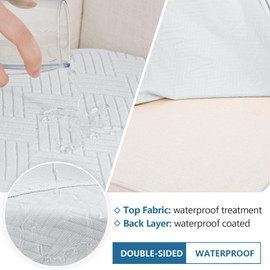 hyha Waterproof Couch Cushion Covers for Sectional Sofa, Magic Sectional Sofa Couch Cushion Covers L Shape Washable, Waterproof Chaise Lounge Seat Slipcover with Elastic Bottom(Chaise, Light Grey)