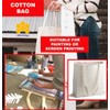 JMS Bridge Pack of 1/3/5/10/25/50/100 Plain Natural Cotton Shopping Tote