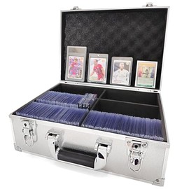 Toploaders Storage Box, Hard Toploaders Storage Case for 3" x 4" 35pt Rigid Card Holders, Card Deck Box Fits Cards, Top Loaders and Magnetic Card Holders Silver