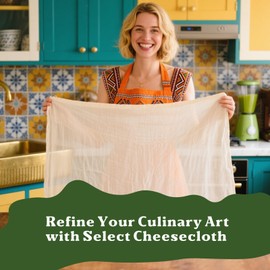 Cheese Cloths, 10 Pack Large 20x20 Inches Precut Cheesecloth For Straining - Unbleached Organic 100% Cotton Fine Mesh Muslin Cloth With 4 Overlocked Edges, Grade 100 For Making Butter, Milk, Juice