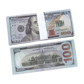 CHUNLINLAODA 100 Pcs $100 Prop Money Fake Notes, Fake Money, Toy Money, 100 Dollar Bills, Children Dollars Items, For Movies, Advertising, Play, Birthday Party, Fancy Dress, Play Board Games