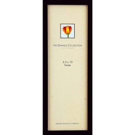 Dennis Daniels square top black wood 3.5"x10" panoramic photo frame with clear glass and easel back