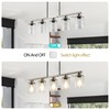 YIHANTLZ Industrial Linear Pendant Light, 5-Light Black Kitchen Island Chandelier