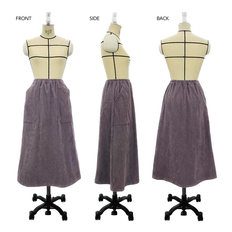 Sun Planning Pattern Pattern Elastic Waist A-Line Skirt 6058