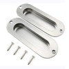 Generic 2 Pack Oval Flush Door Pull Handles, Stainless Steel